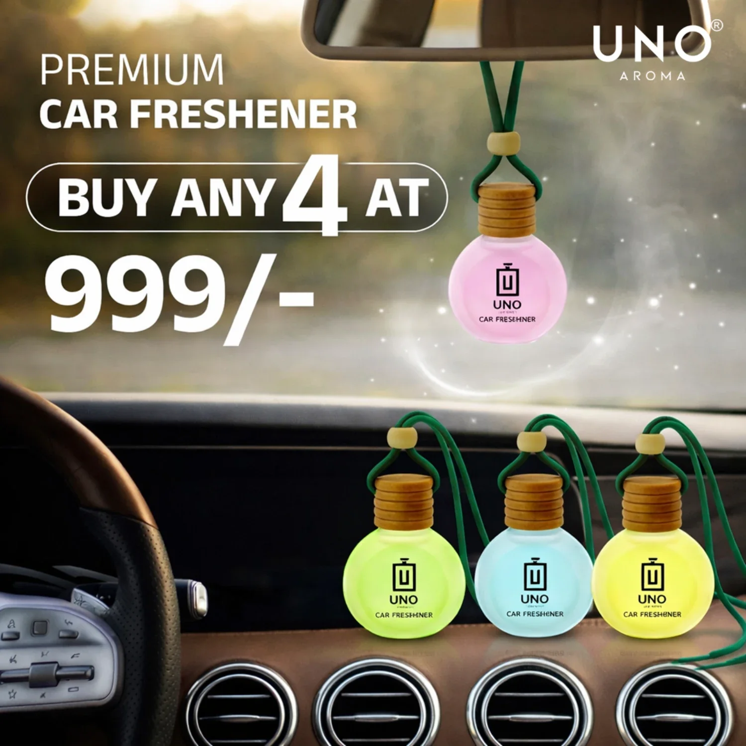 Bundle - 4 Hanging Car Fresheners